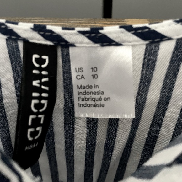 blue and white striped romper, size 10 - Picture 2 of 3